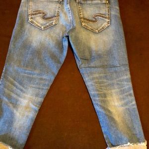 Silver capri jeans. Size 31/24